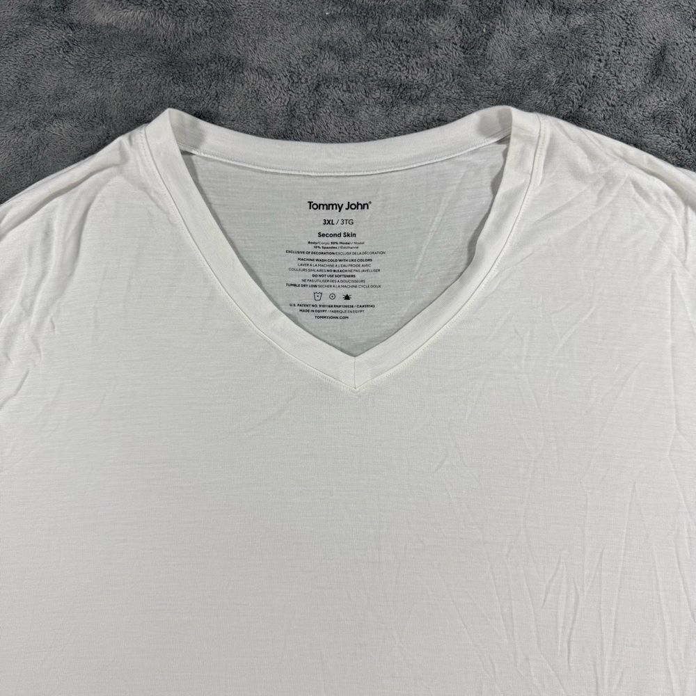 Tommy John Men's Second Skin White V-Neck‎ Undershirt 3XL